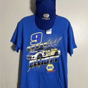 NWT Chase Elliott Hendrick Motorsports Napa Racing T-Shirt Med & Napa Hat Deal